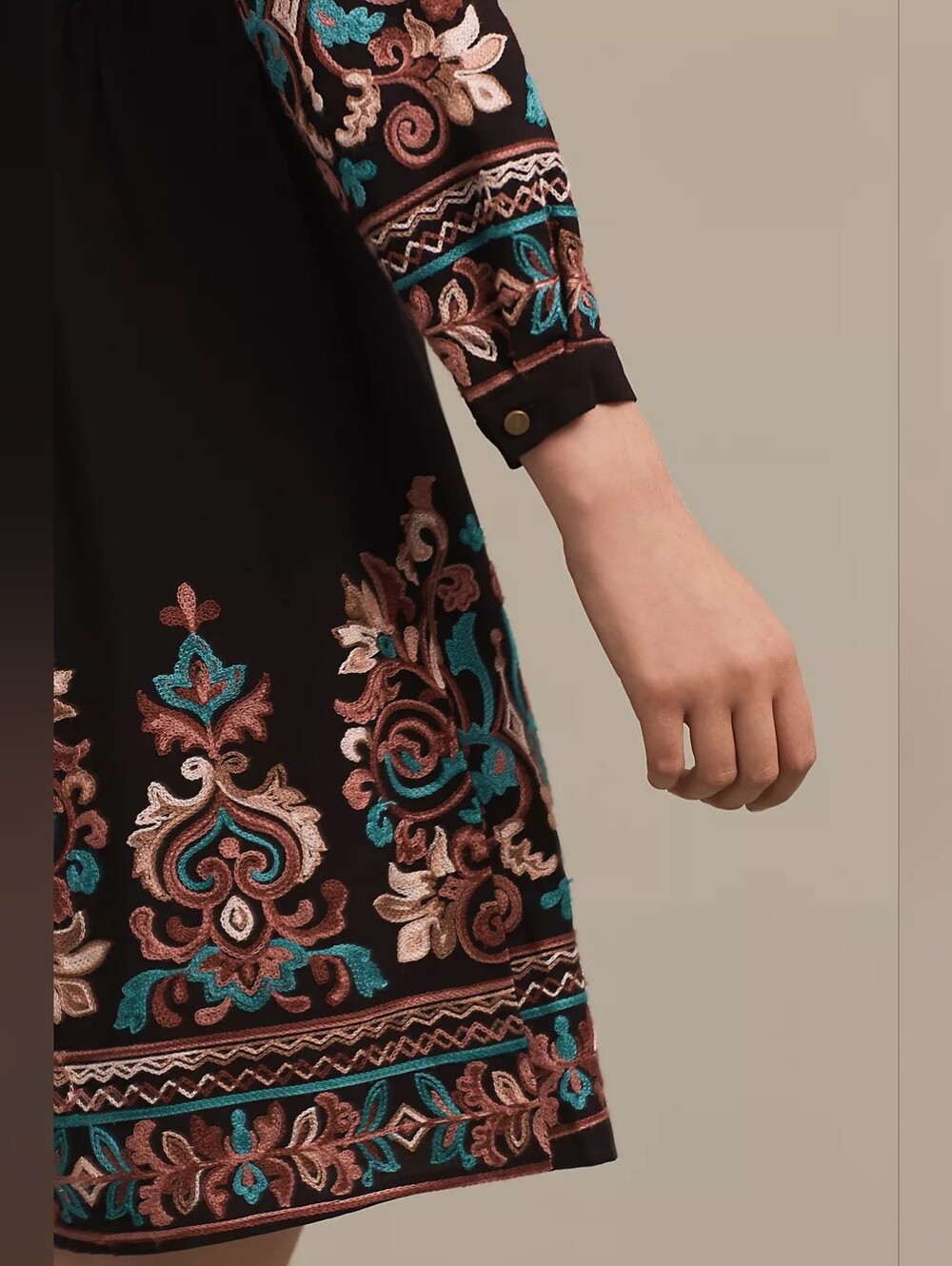 NWOT Anthropologie Floreat Avery Floral Embroidered Peasant Mini Dress Boho XS - Picture 3 of 16